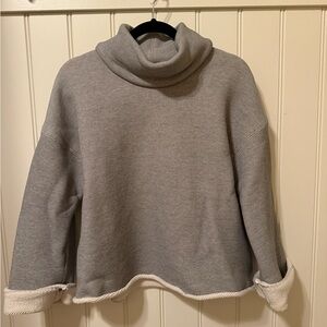 MM Lafleur Light Gray Cowl Neck Sweater